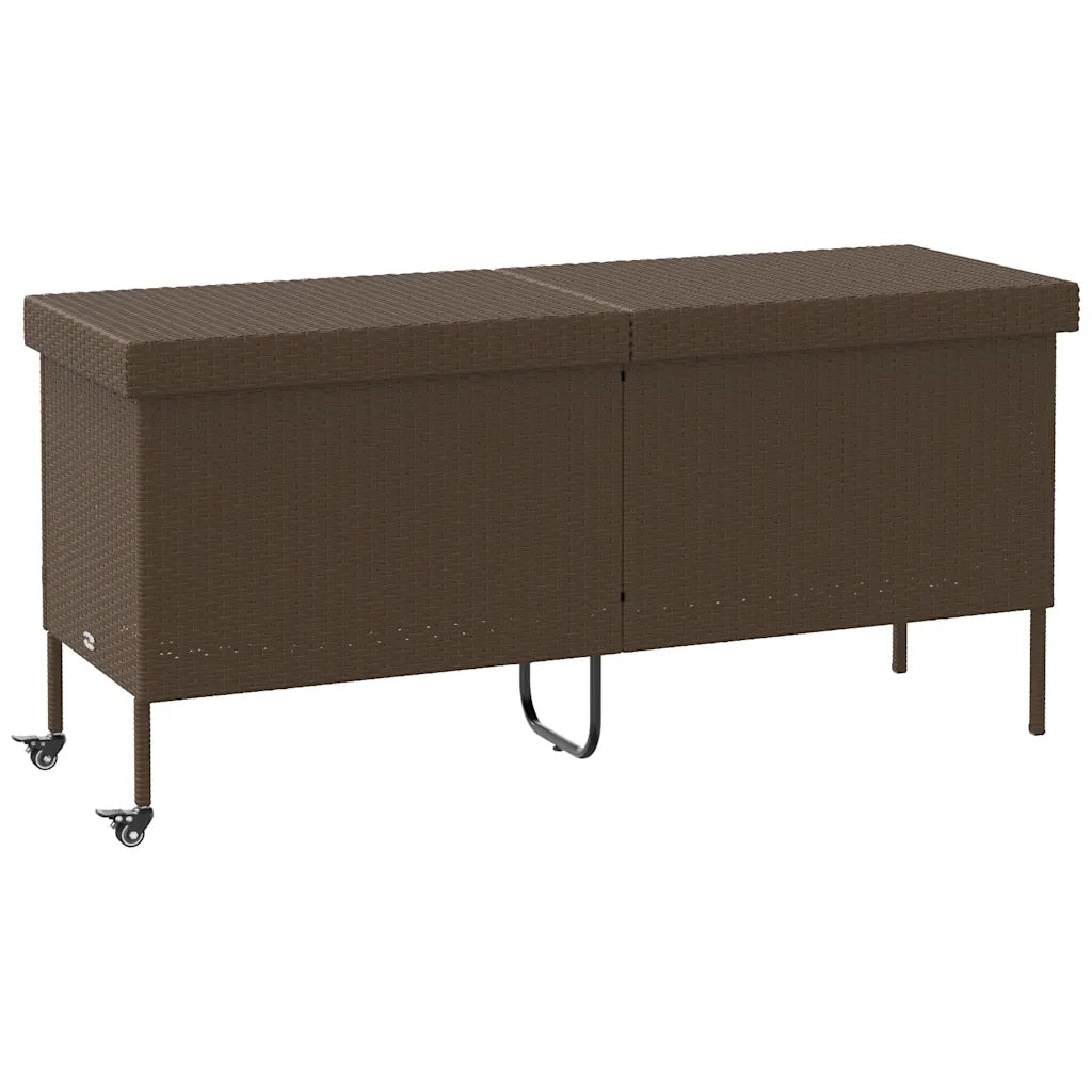 Contenitore da Giardino con Ruote Marrone Polyrattan CFW4963524