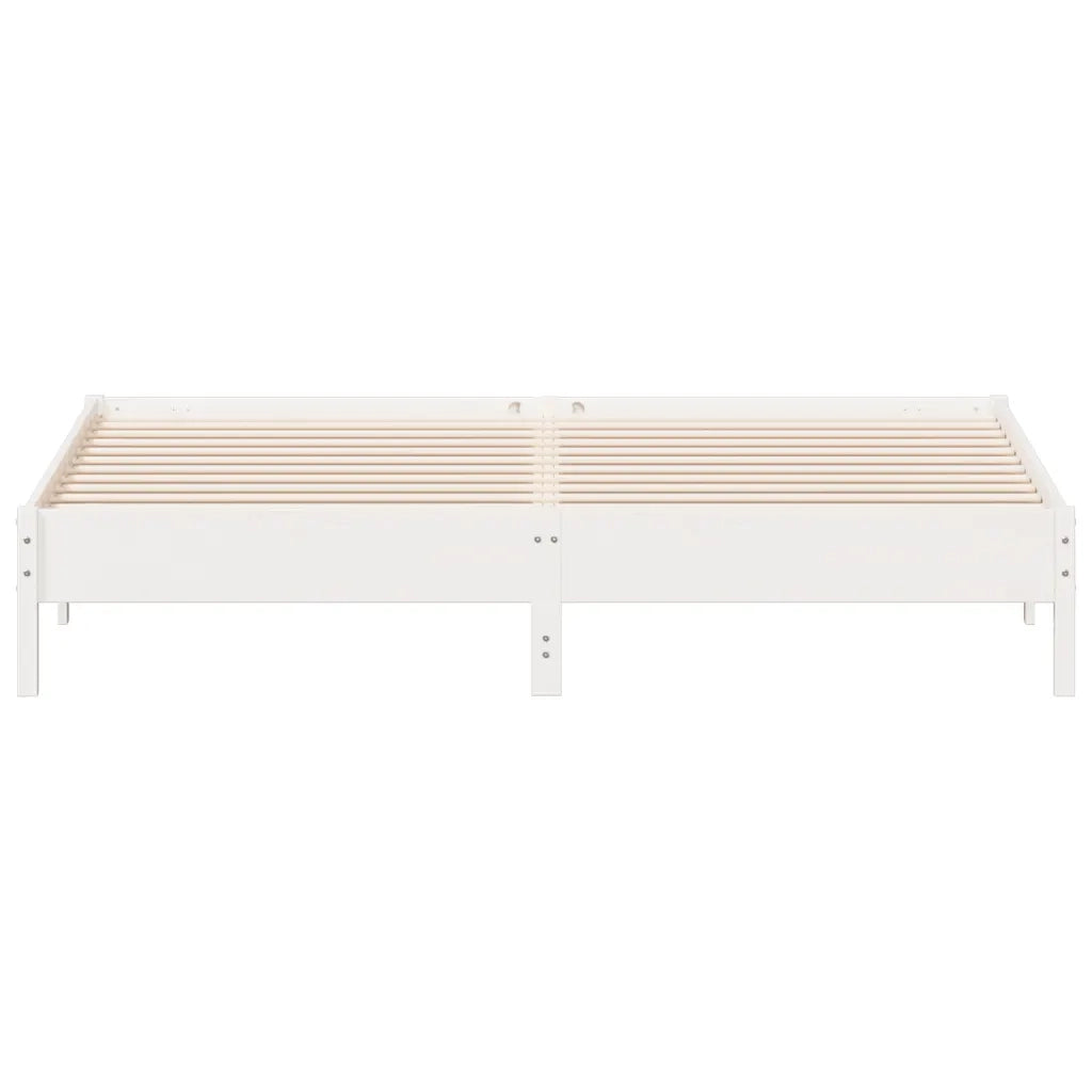 Giroletto senza Materasso Bianco 200x200 cm Legno Massello Pino 842683