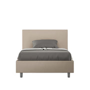 BS COM Letto una piazza e mezza con rete imbottito 120x200 similpelle tortora