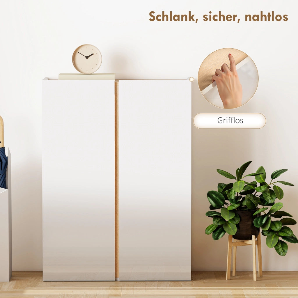 Scarpiera 6 Ripiani con Ante Soft-Close ¨C zephmum ¨C Legno Bianco 80x30x100