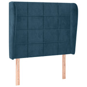 Testiera | Testata ad Orecchio Blu Scuro 103x23x118/128 cm in Velluto