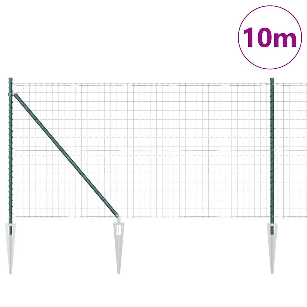 Recinzione con Posto Verde 1,4 x 10 m Acciaio e PVC 3350549