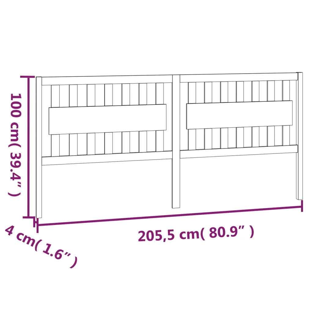 Testiera | Testata per Letto 205,5x4x100 cm in Legno Massello di Pino