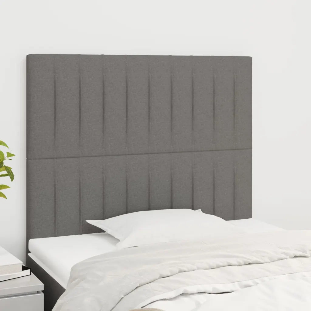 Testiera-Testata Decorativa Grigio Scuro 100x5x118/128 cm Tessuto 890392