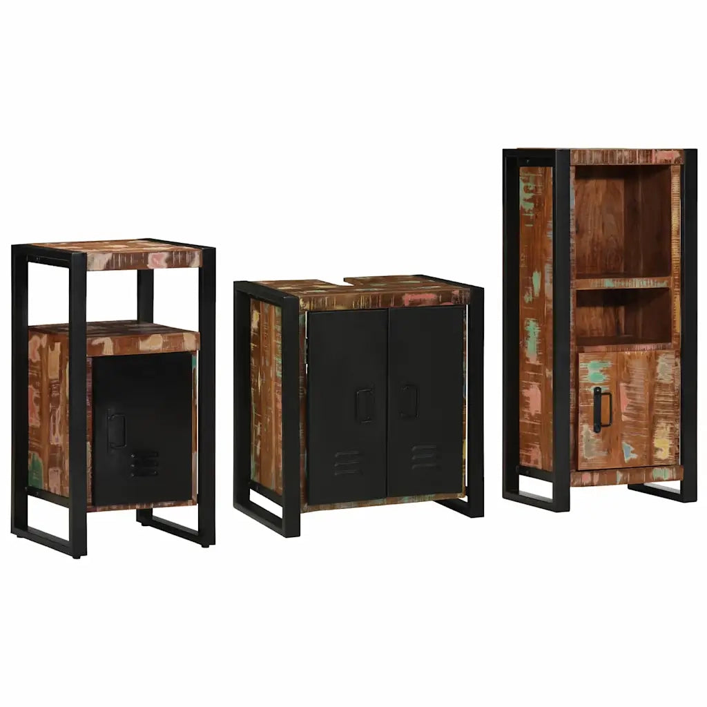 Set di mobili per il bagno 3 pcs Legno Recuperato Massello 3305613