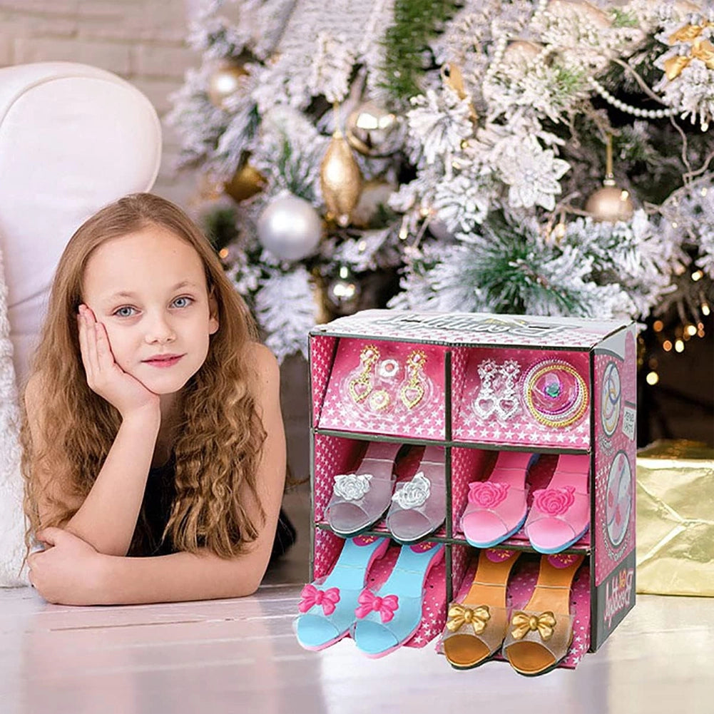 Playset Principessa per Bambina Gioco con Scarpe e Accessori Rosa