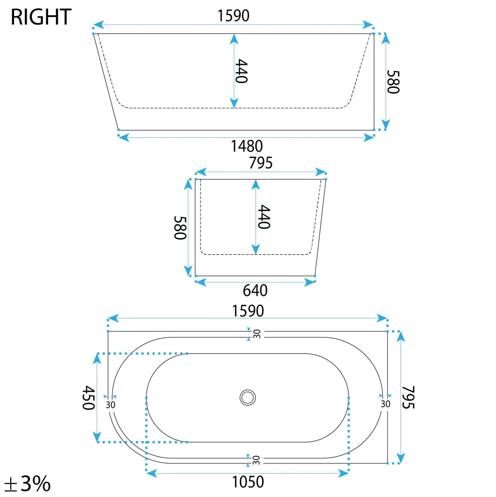 Vasca Bagno Sydney Bellanto Destra 160cm Copritappo bianco