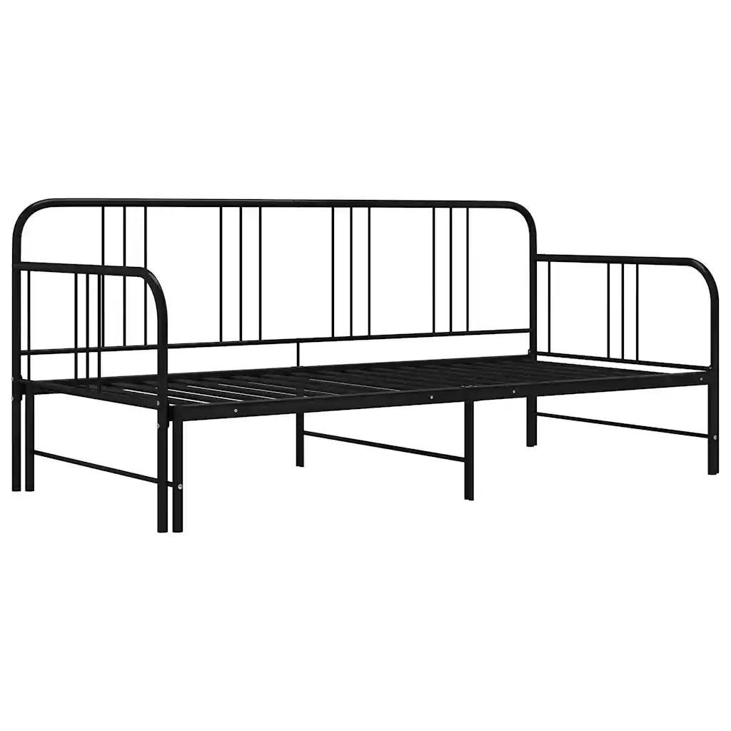 Telaio Divano Letto Estraibile Nero in Metallo 90x200 cm 324752