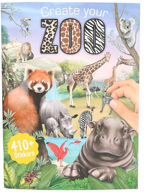 Libretto a Colori - Temi di Giardino Zoologico - 24 Pagine Preprintate - Inclusi 3 Adesivi Bifacciali - Design Zoo - Copertina Rigida 30 x 22 x 0,5 cm - Libretto a Colori