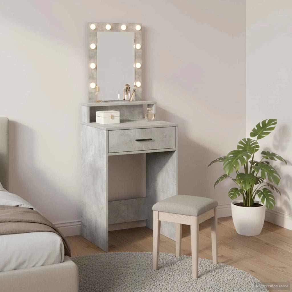 Toeletta | Tavolo da Trucco Grigio 50 x 41 x 140 cm Legno multistrato