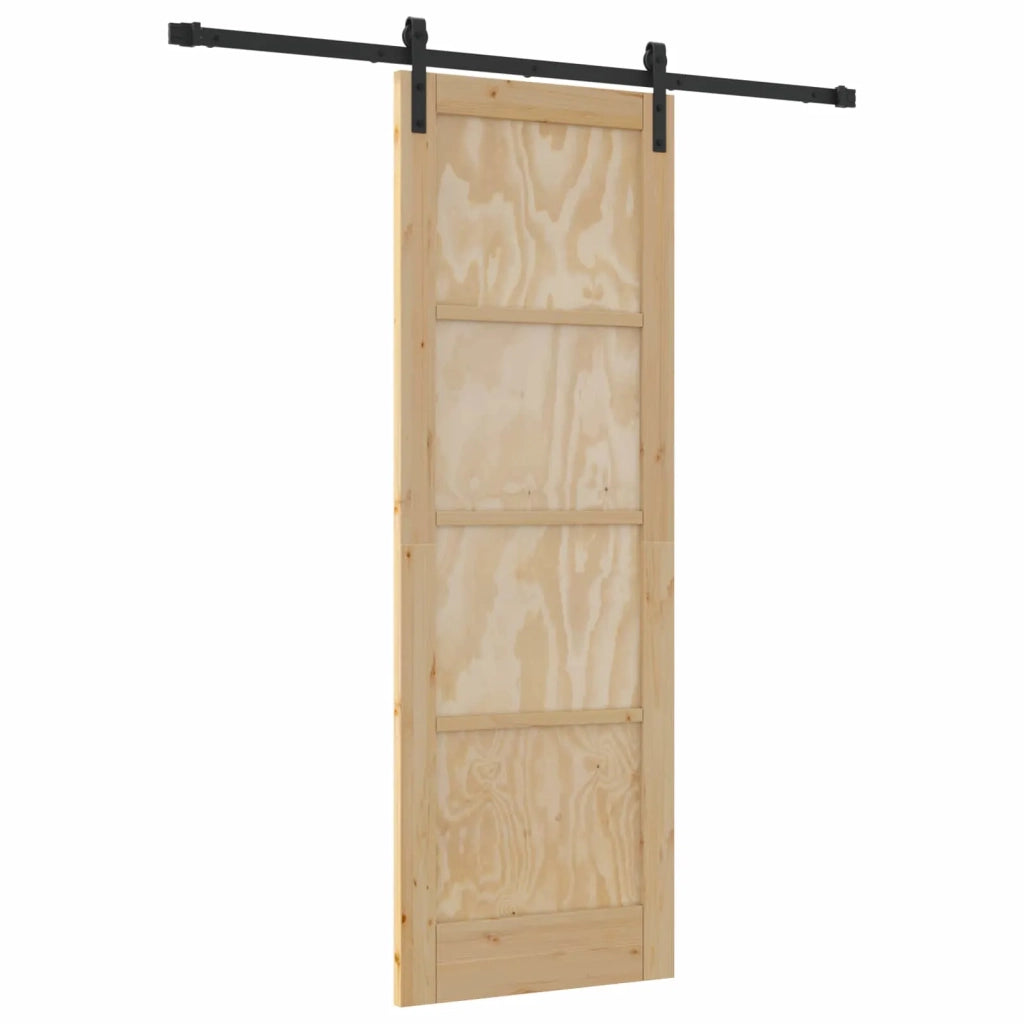 Porta scorrevole Naturale e Nero 73,5 x 211 cm 3445396