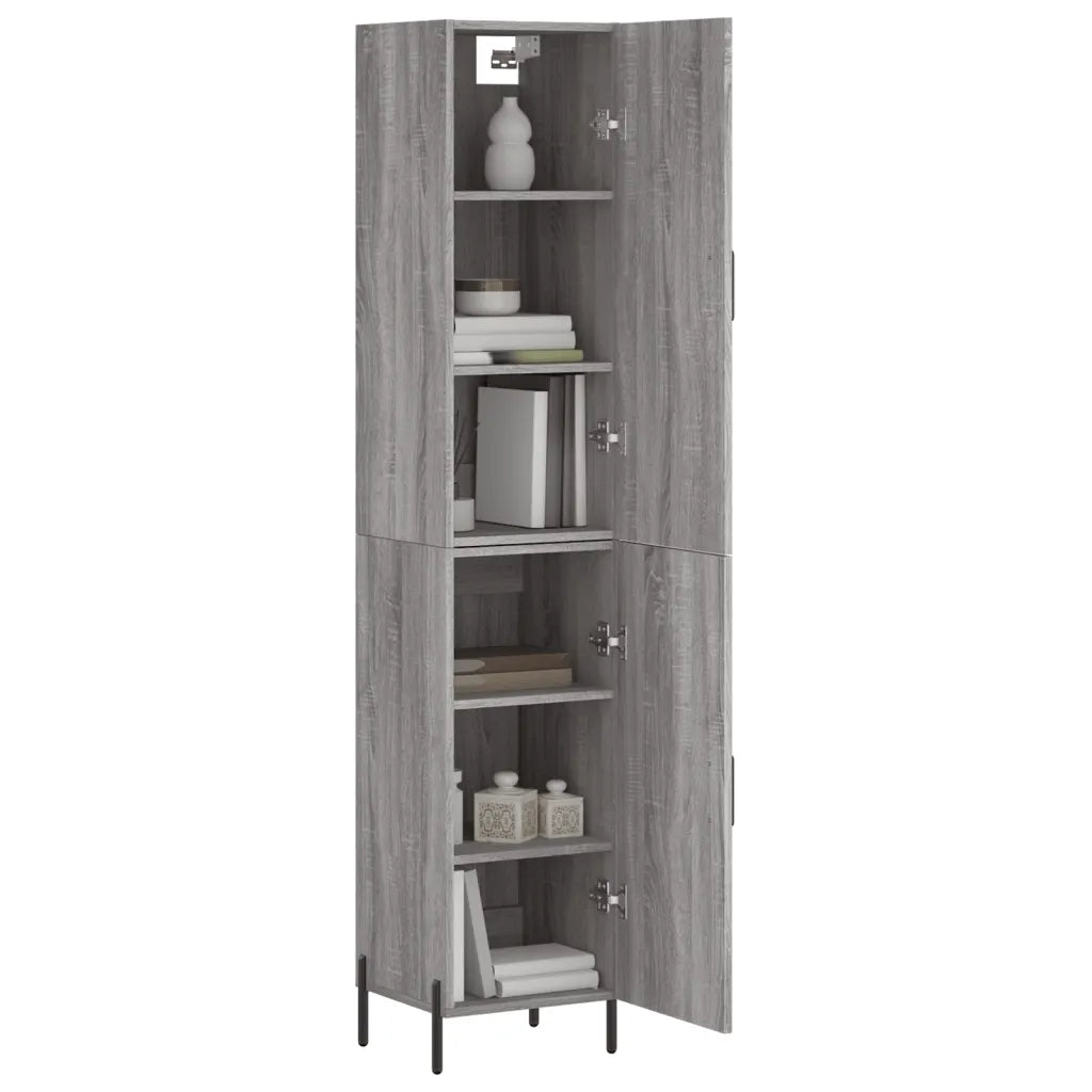 Credenza | Madia | Buffet da pranzo | Armadio da pranzo Grigio Sonoma 34,5x34x180 cm in Legno Multistrato