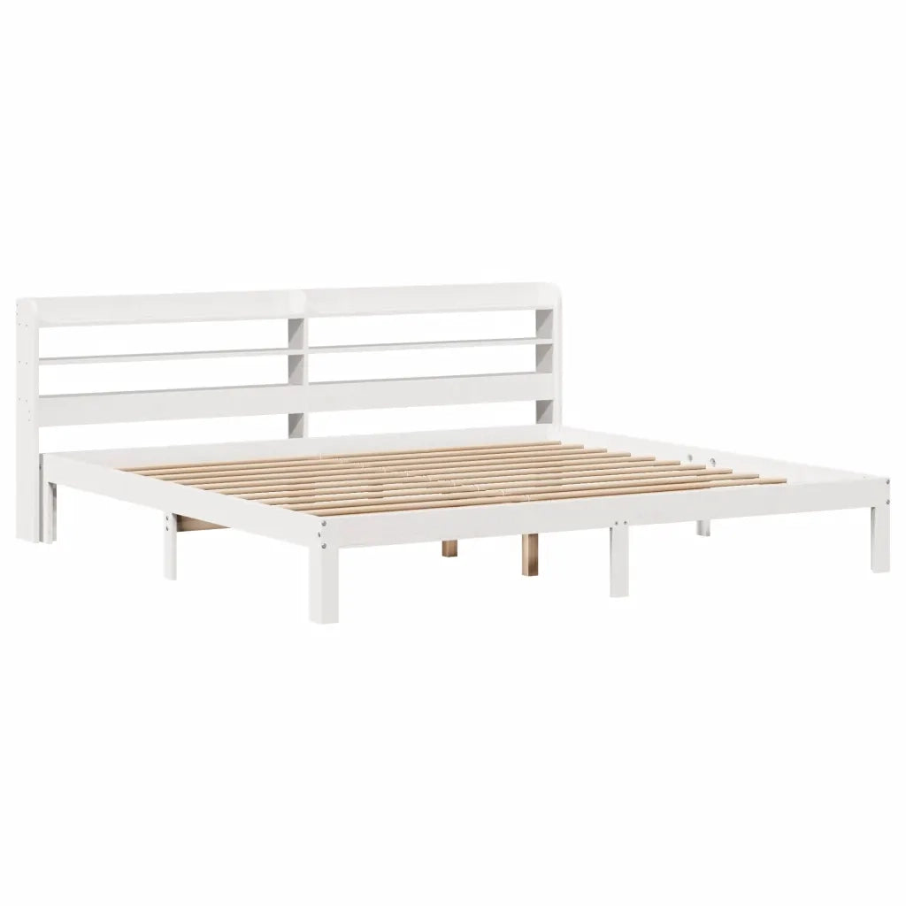Giroletto con Testiera senza Materasso-Struttura Letto Bianco 200x200 cm 351469