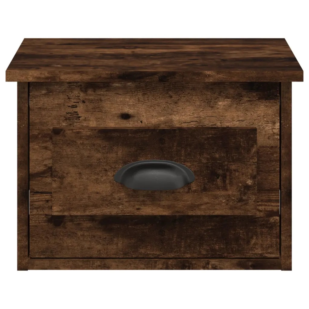 Comodini a Parete 2 pz-Set di 2 Tavolino da notte Rovere Fumo 41,5x36x28 cm
