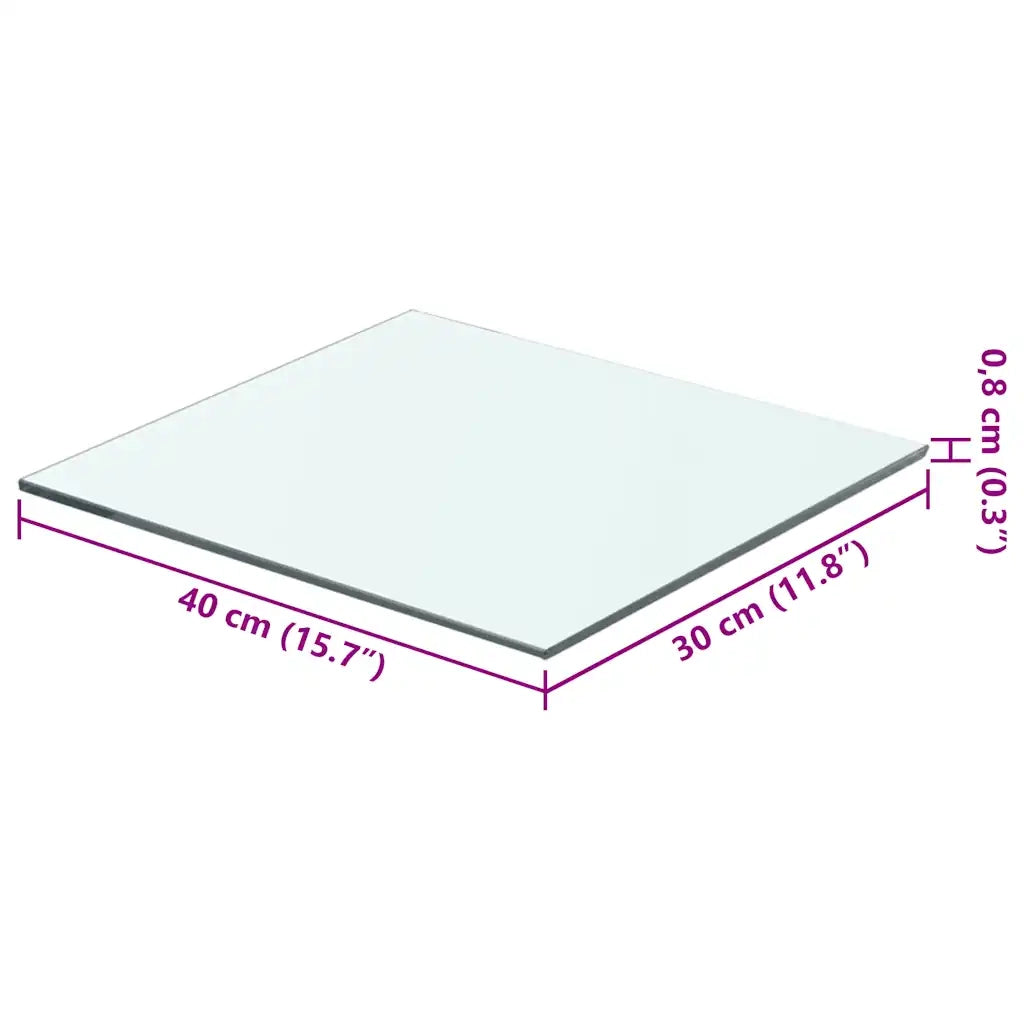 Mensola in Vetro Trasparente 40x30 cm 243816