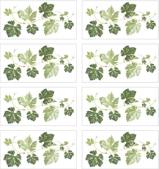 Decorazione per muro a foglia verde - 8 pezzi - Decorazione per camera - PVC - Impermeabile - 16 x 30 cm - Decorazione per muro