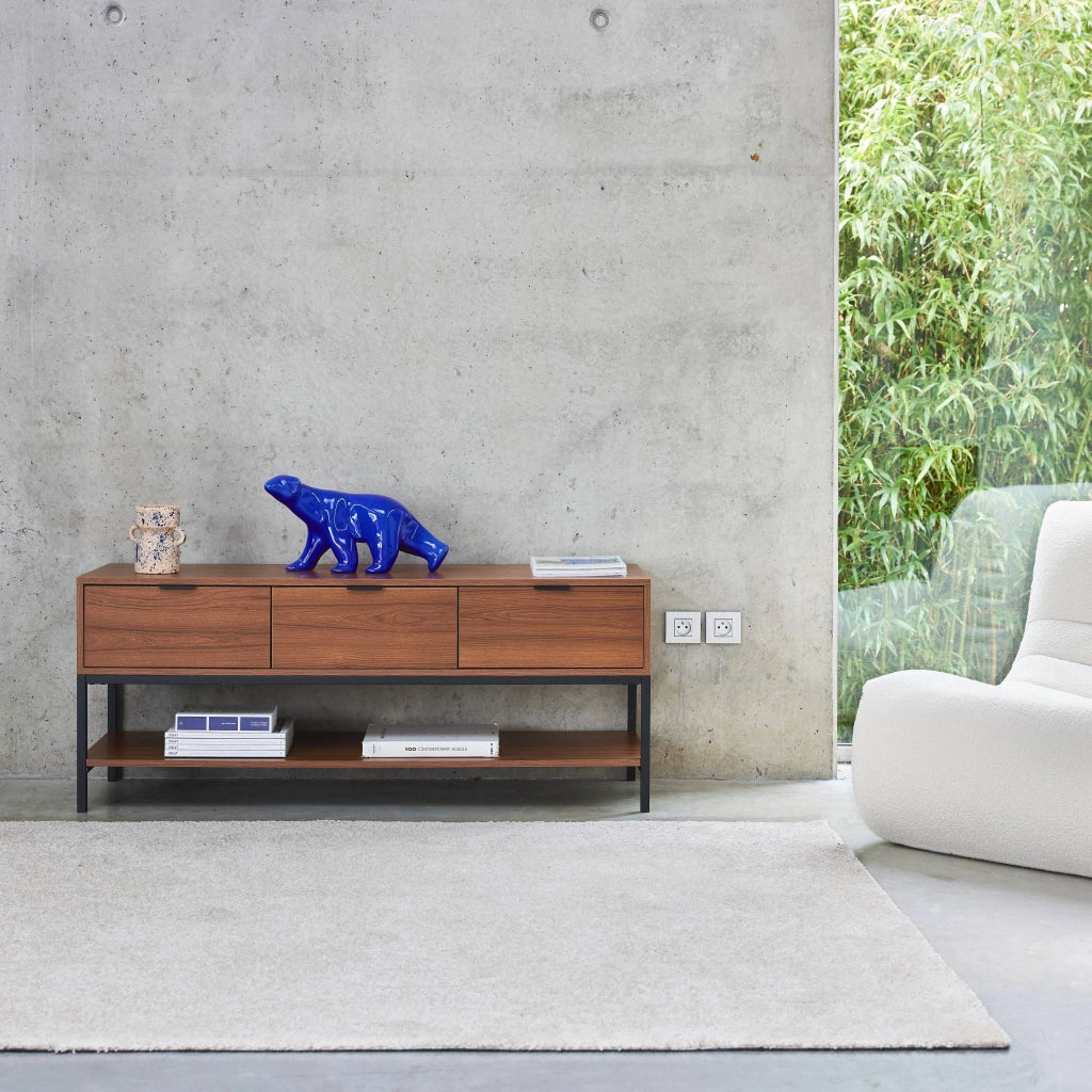 Mobile tv in noce con 3 cassetti, 130cm, marrone