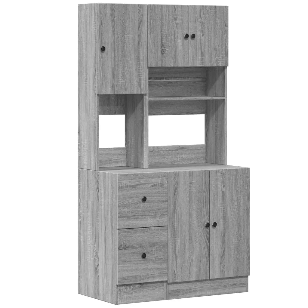 Pensile da cucina | Mobile da Cucina Grigio Sonoma 95x50x180cm in Legno Multistrato