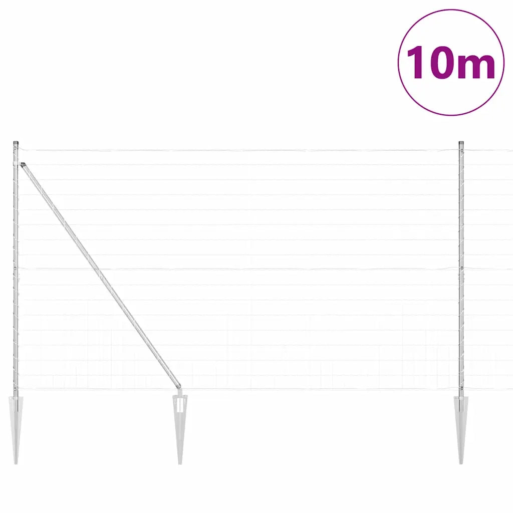Recinzione da Giardino | Recinzione con Posto Argento 1,6 x 10 m Acciaio
