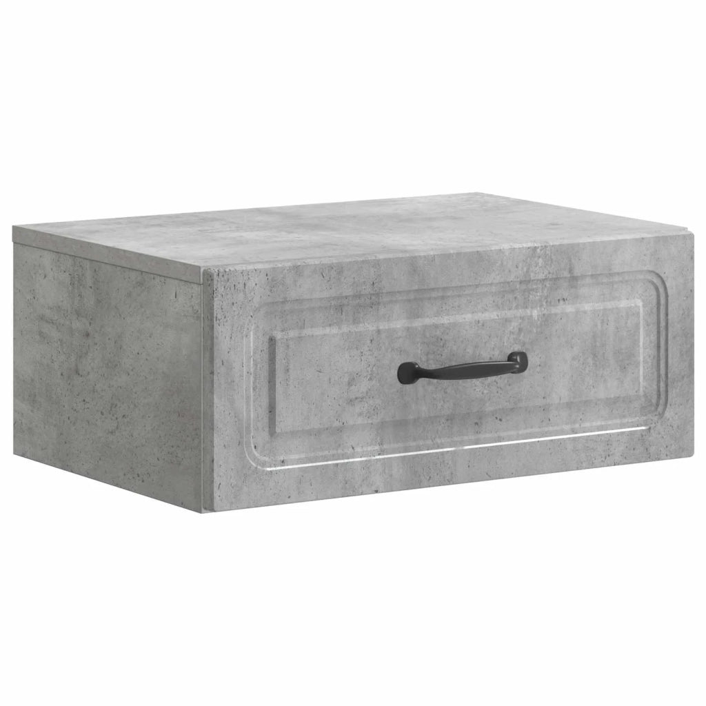 Mobiletto da notte a muro con cassetto 2 pcs Grigio Cemento 899302