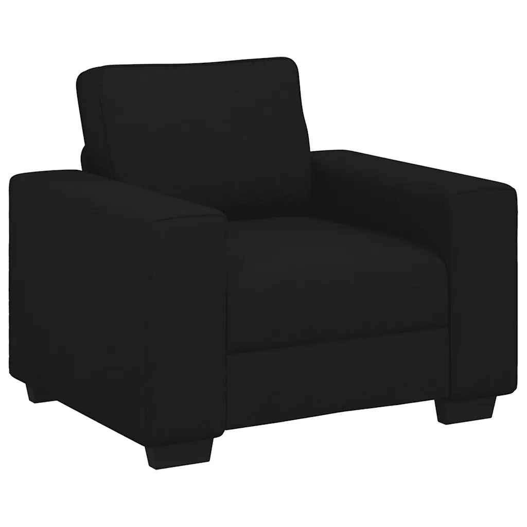 Set di Divani 3 pz con Cuscini Nero in Tessuto 3324651