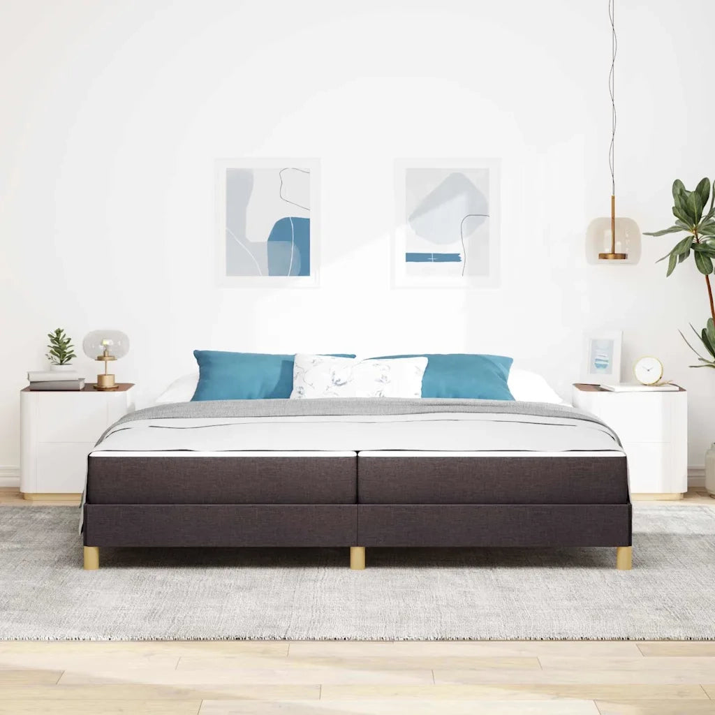 Letto a molle con materasso Marrone Scuro 200 x 200 cm Tessuto 3398594