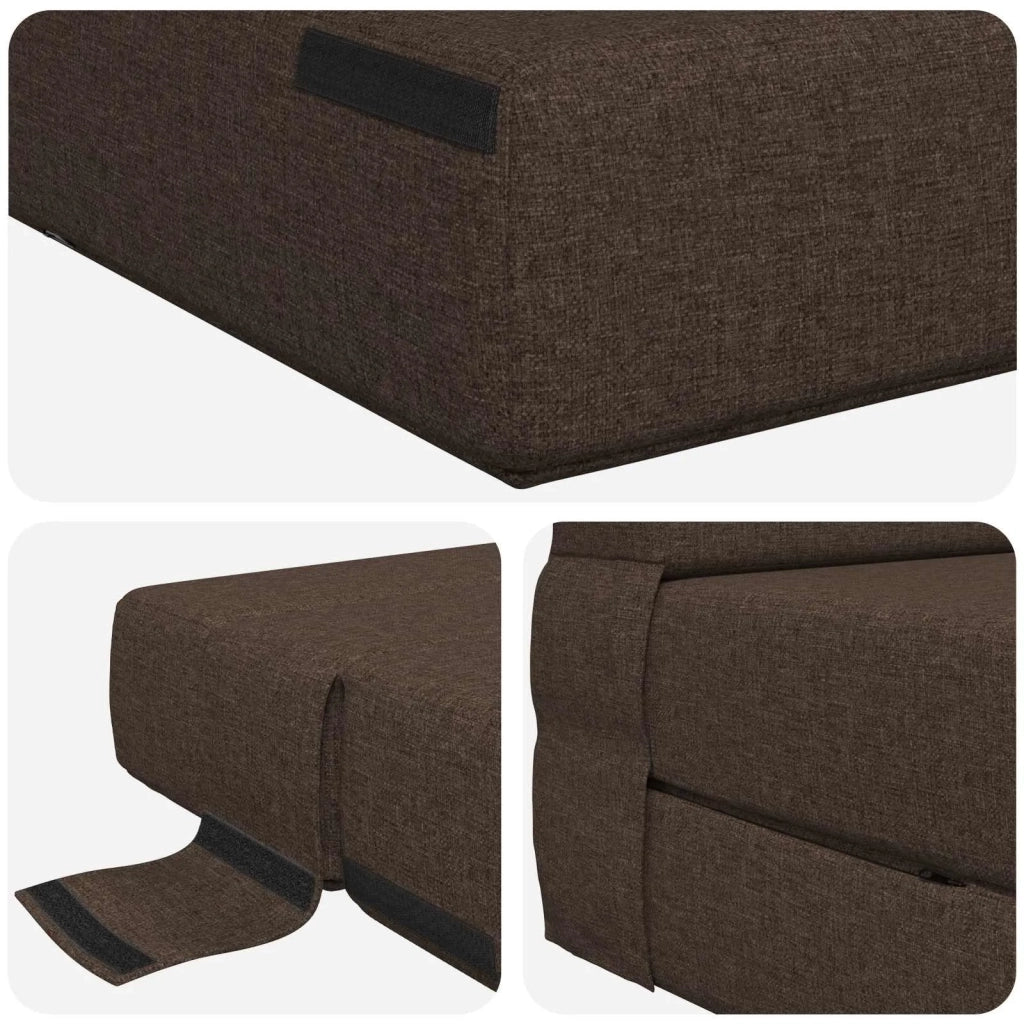Divano Letto Pieghevole Tortora 70 x 72 x 60 cm Tessuto 900072