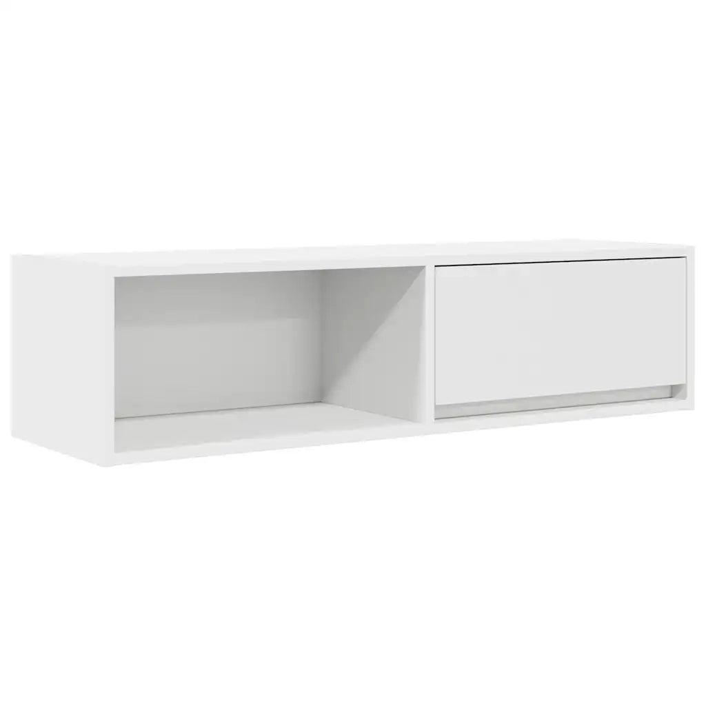 Mobili TV a Parete 2pz Bianchi 100x31x25,5 cm Legno Multistrato 861473
