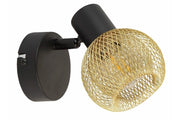 Applique Loretto nera oro industriale E14 40W Reality
