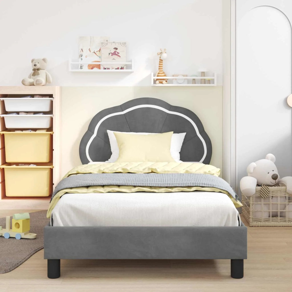 Struttura letto bambini con testata-Giroletto per bambini Grigio Scuro 90 x 190 cm 456710