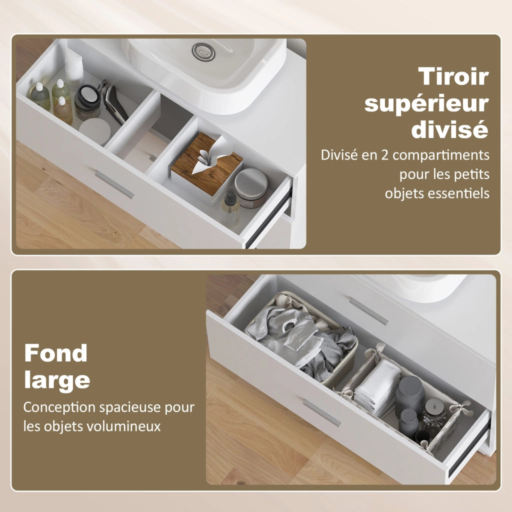 Mobile sottolavabo con 2 cassetti ¨C Xylo ¨C Bianco, 80x30x60 cm