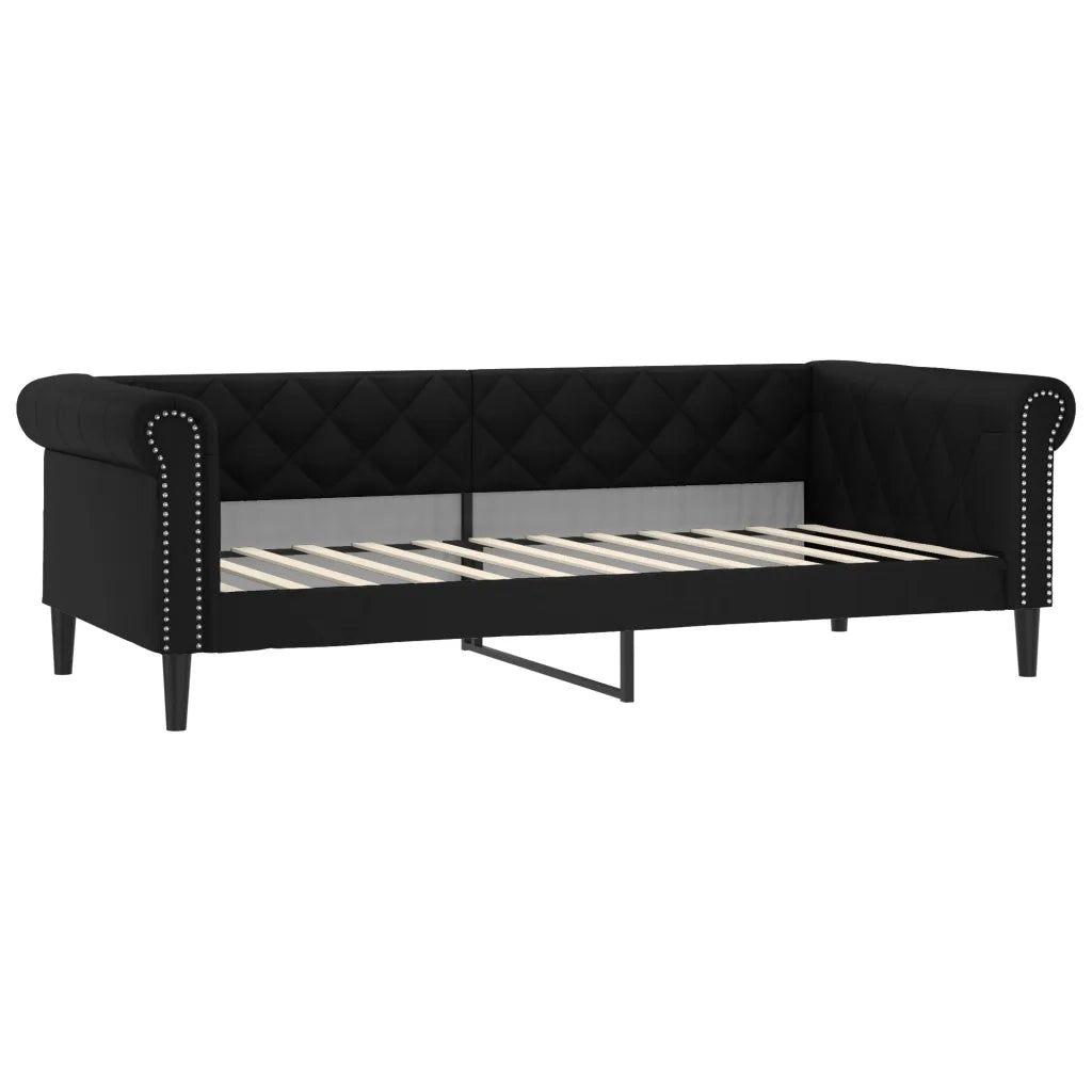 Divano letto | Sof¨¤ letto | Letto singolo Estraibile Nero 90x200 cm in Similpelle
