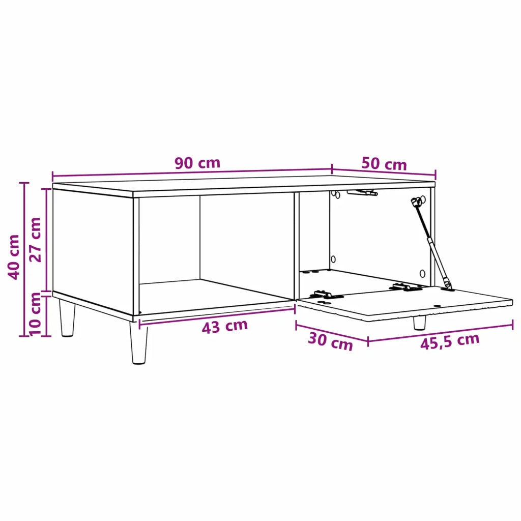 Tavolino da salotto | Tavolino da caff¨¨ | Tavolino da Soggiorno Grigio Cemento 90 x 50 x 40 cm
