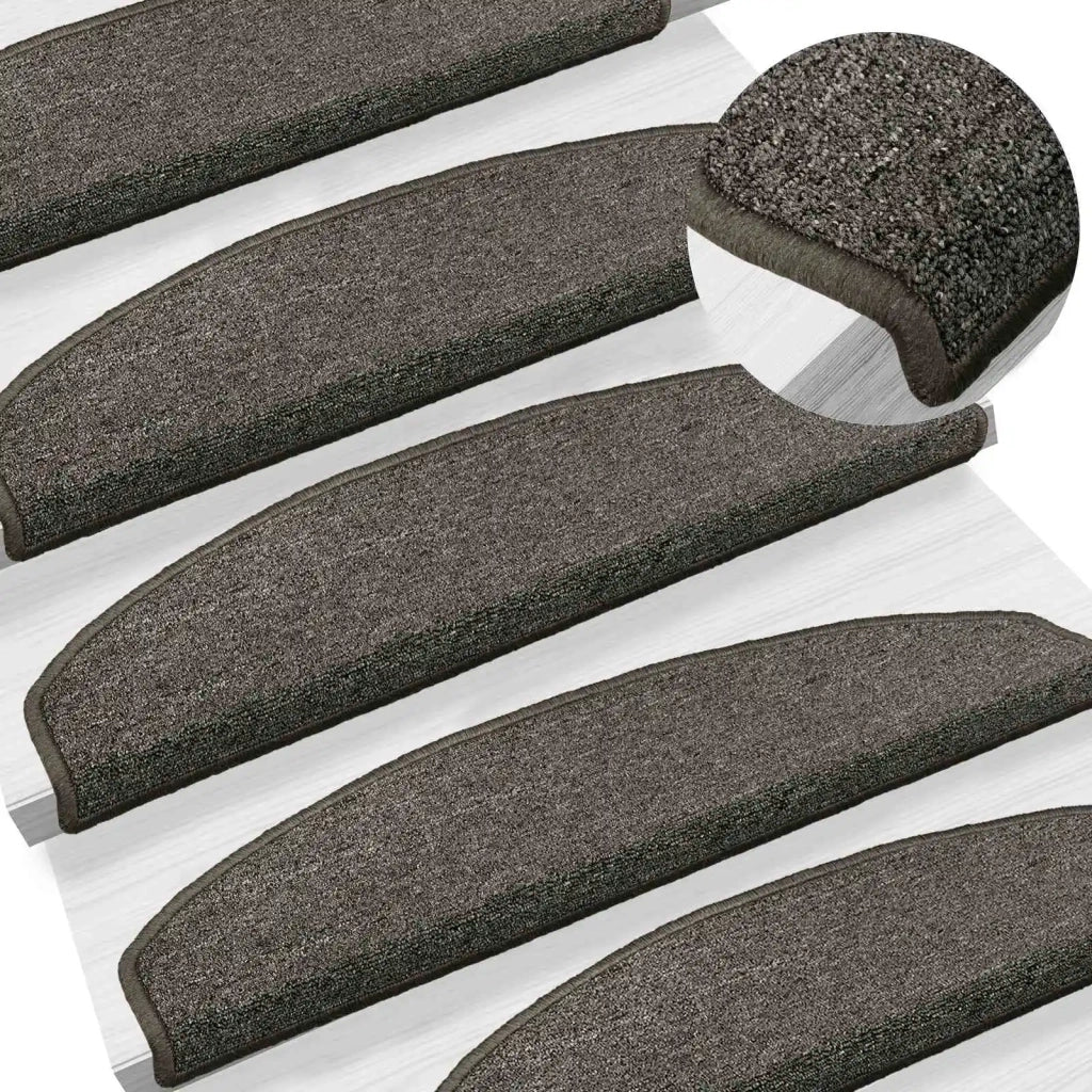 Tappetini per scale autoadesivi 15 pz | Gradini per Scale Grigio Scuro
