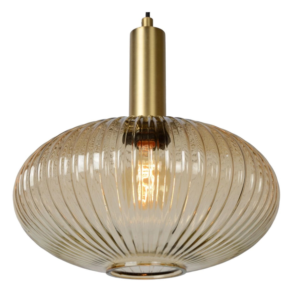 Lampada a sospensione Lucide Maloto Ø30 vetro bronzo