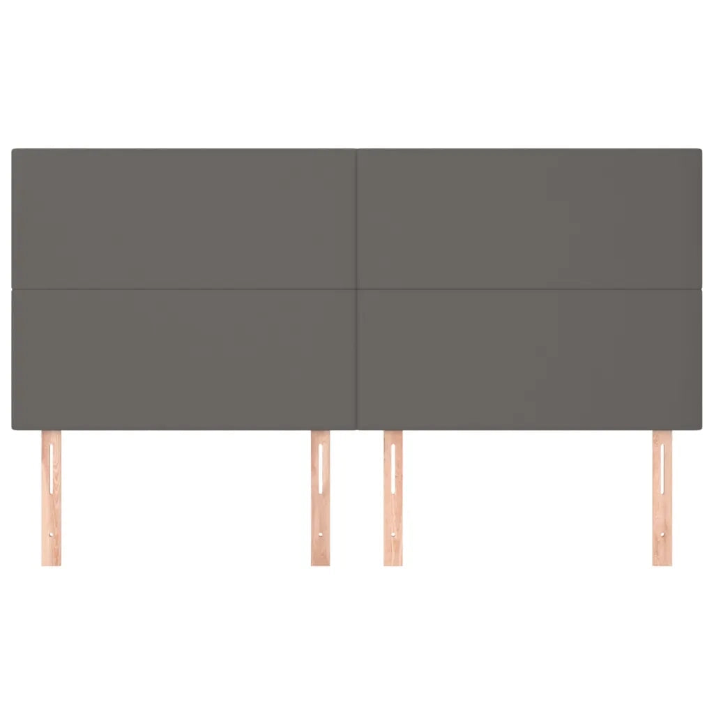 Testiera | Testata Grigio 180x5x118/128 cm in Similpelle