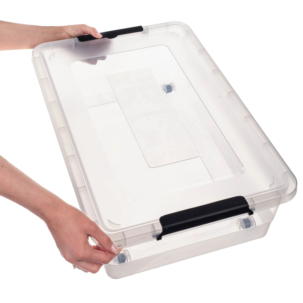 Set di 3 contenitori portaoggetti in plastica KADAX con coperchi.