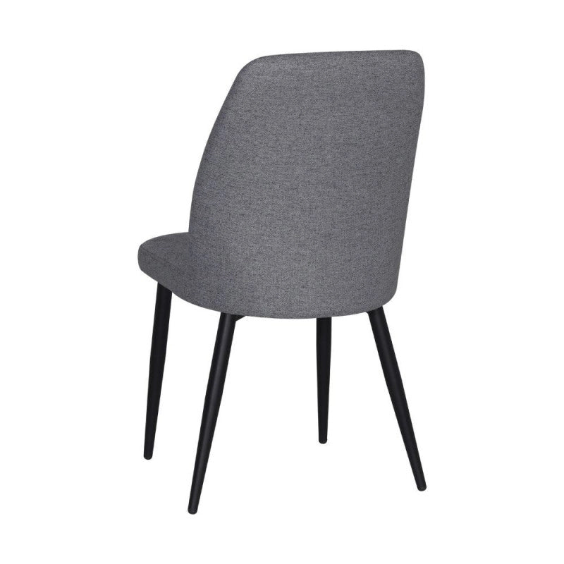 Sedia Vika in tessuto Nordic 15 grigio con piedini neri set 4 pezzi