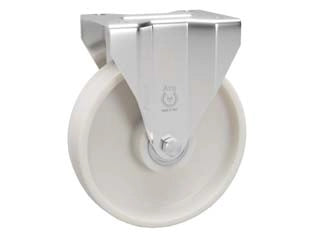 RUOTE IN POLIAMMIDE C/SUPPORTO INOX CON PIASTRA FISSA 119A- - ø mm.100x30 piastra mm.100x85 - mm.128h. p.kg150 - 1 pezzi AVO