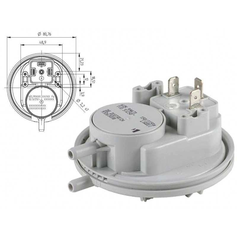 PRESSOSTATO DIFFERENZIALE HUBA 59 PASCAL 605 ARIA E FUMI STUFA A PELLET QLIMA - UNIVERSALE