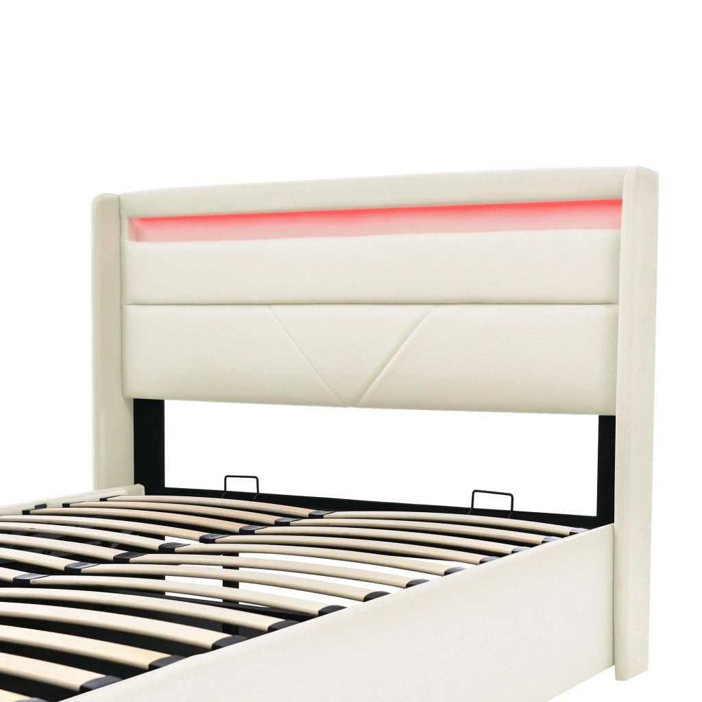 letto imbottito pu bianco 140x200 cm