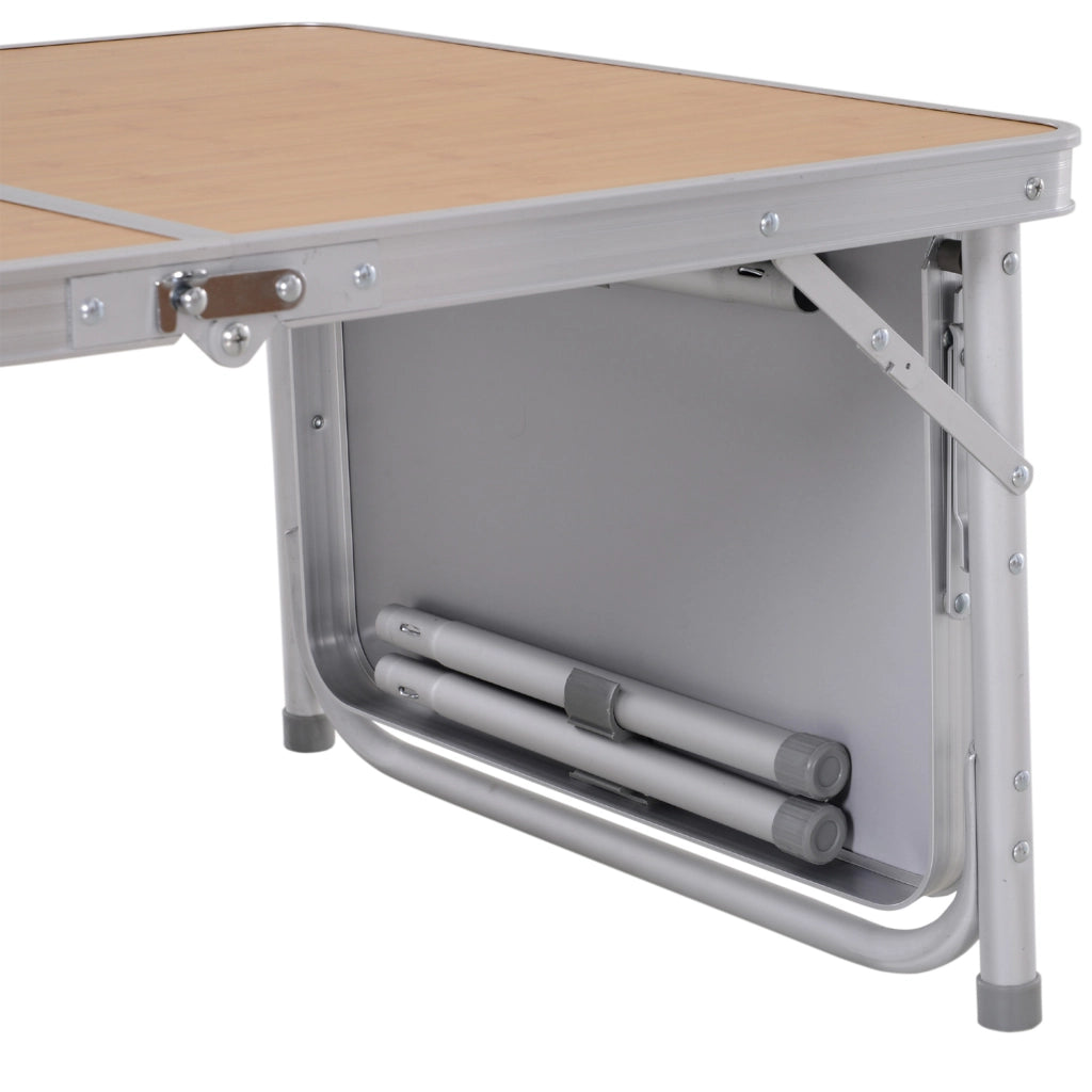 Tavolo pieghevole da giardino allungabile ¨C Xylo ¨C Alluminio MDF effetto bamb¨´ altezza regolabile