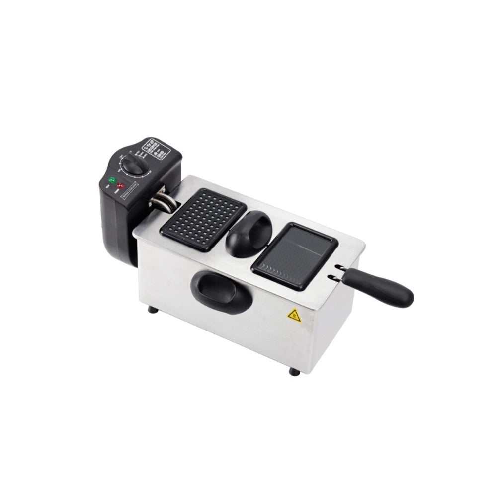Trade Shop - Friggitrice Elettrica Professionale Acciaio Inox 3 Litri 2000w Royalty Line -