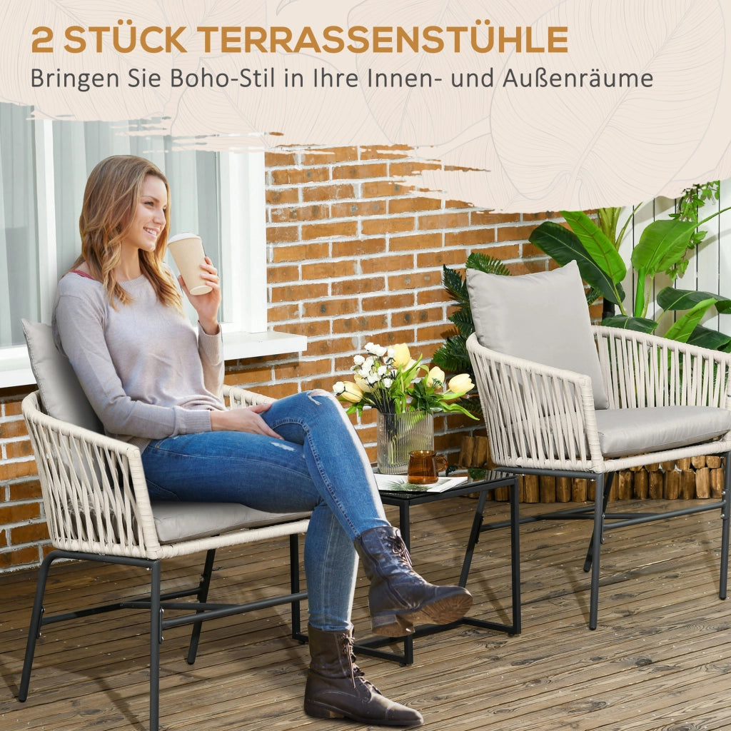 Sedie da giardino ¨C zephmum ¨C set 2 pezzi, metallo, beige