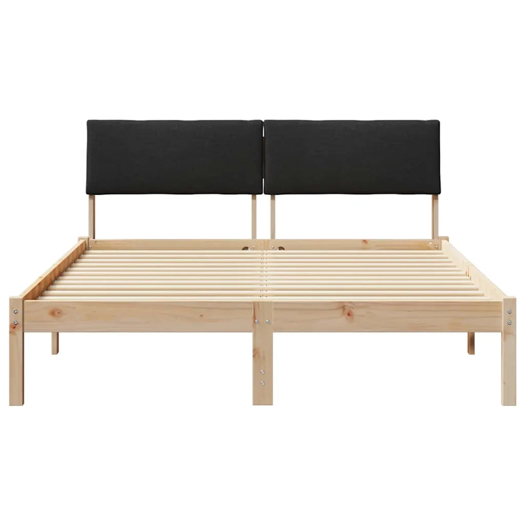 Letto matrimoniale | Letto per adulti | Struttura del Letto con testiera Marrone e nero 135 x 190 cm