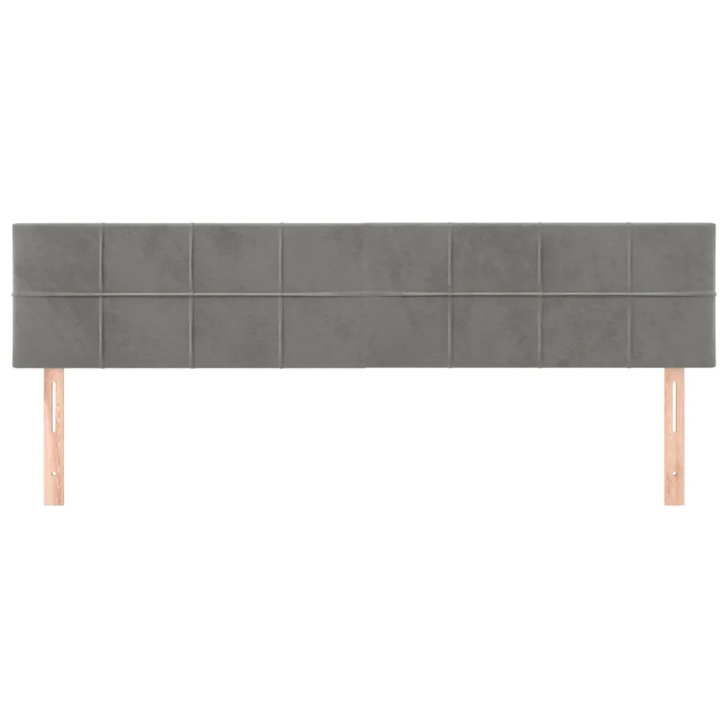 Testiera 2 pz-Set di 2 Testata-Testiera Decorativa Grigio Chiaro 90x5x78/88 cm in Velluto 650297