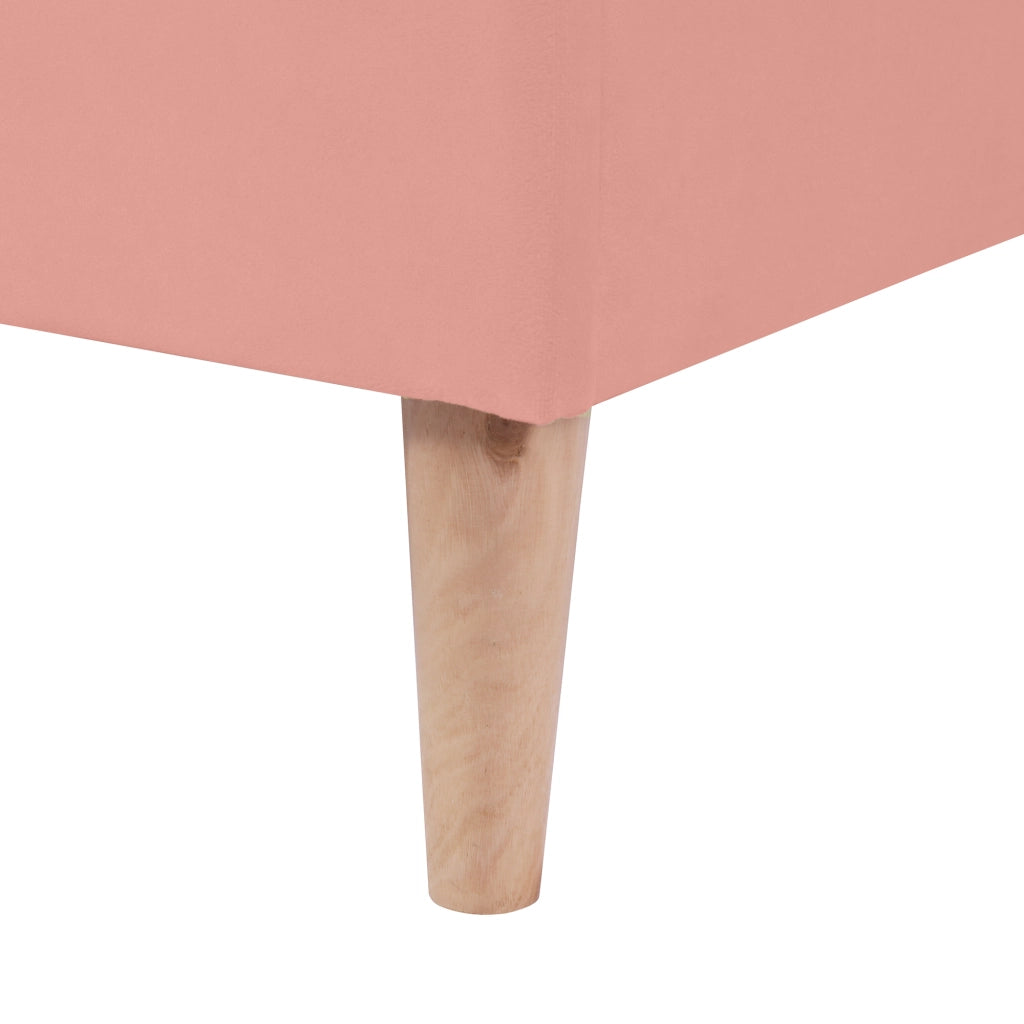 DESMIU Letto matrimoniale 140 × 200 cm 2 posti con testiera regolabile, senza materasso, in velluto, rosa
