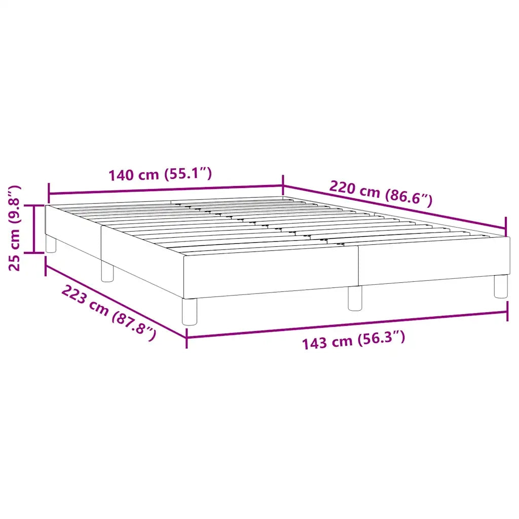 Letto matrimoniale | Letto per adulti | Giroletto senza Materasso Grigio Chiaro 140x220 cm Velluto