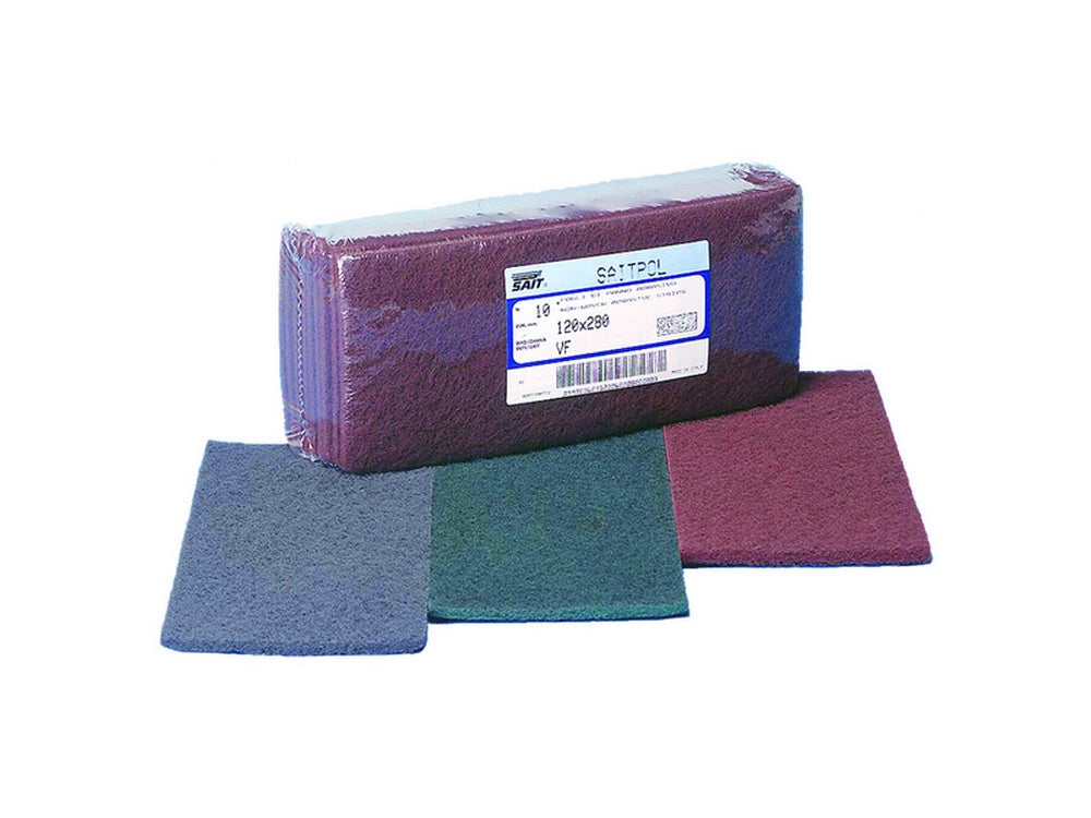 10pz foglio abrasivo scotchbrite saitpol mm. 120x280 tipo vf cod:ferx.vit40244