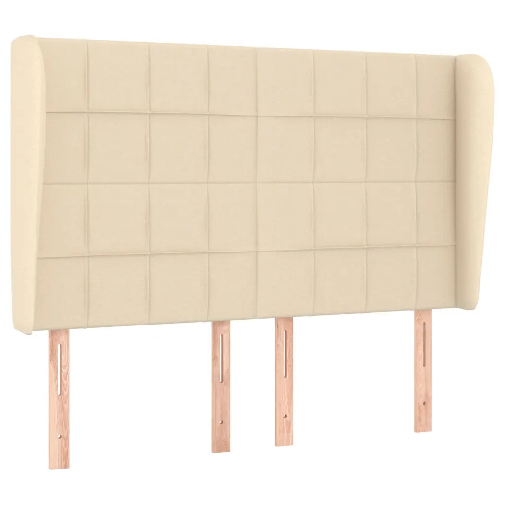 Testiera ad Orecchio Crema 147 x 23 x 118/128 cm in Tessuto 3117959